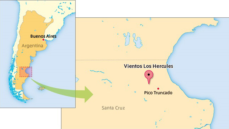 Vientos Los H&eacute;rcules S.A. Wind Farm Location
